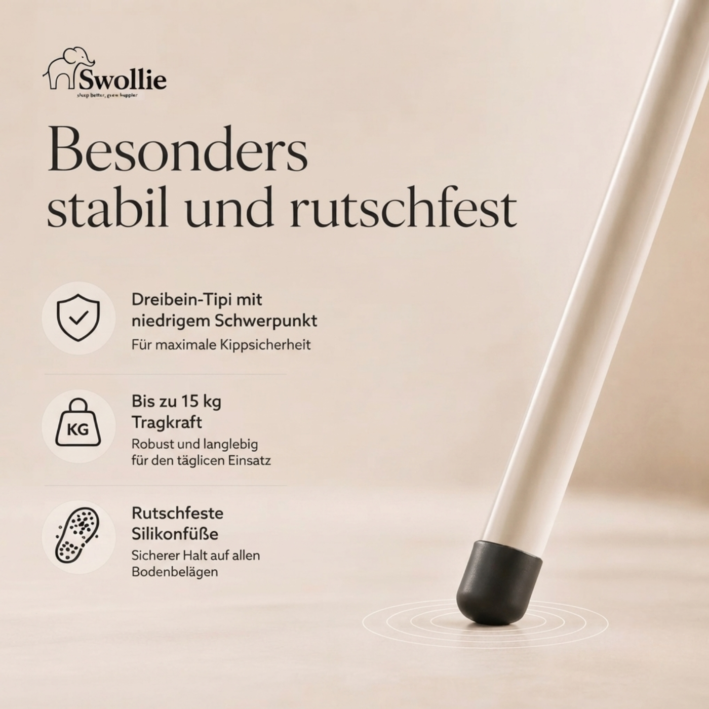 Swollie Premium Federwiege  mit Tipi-Gestell Preloved