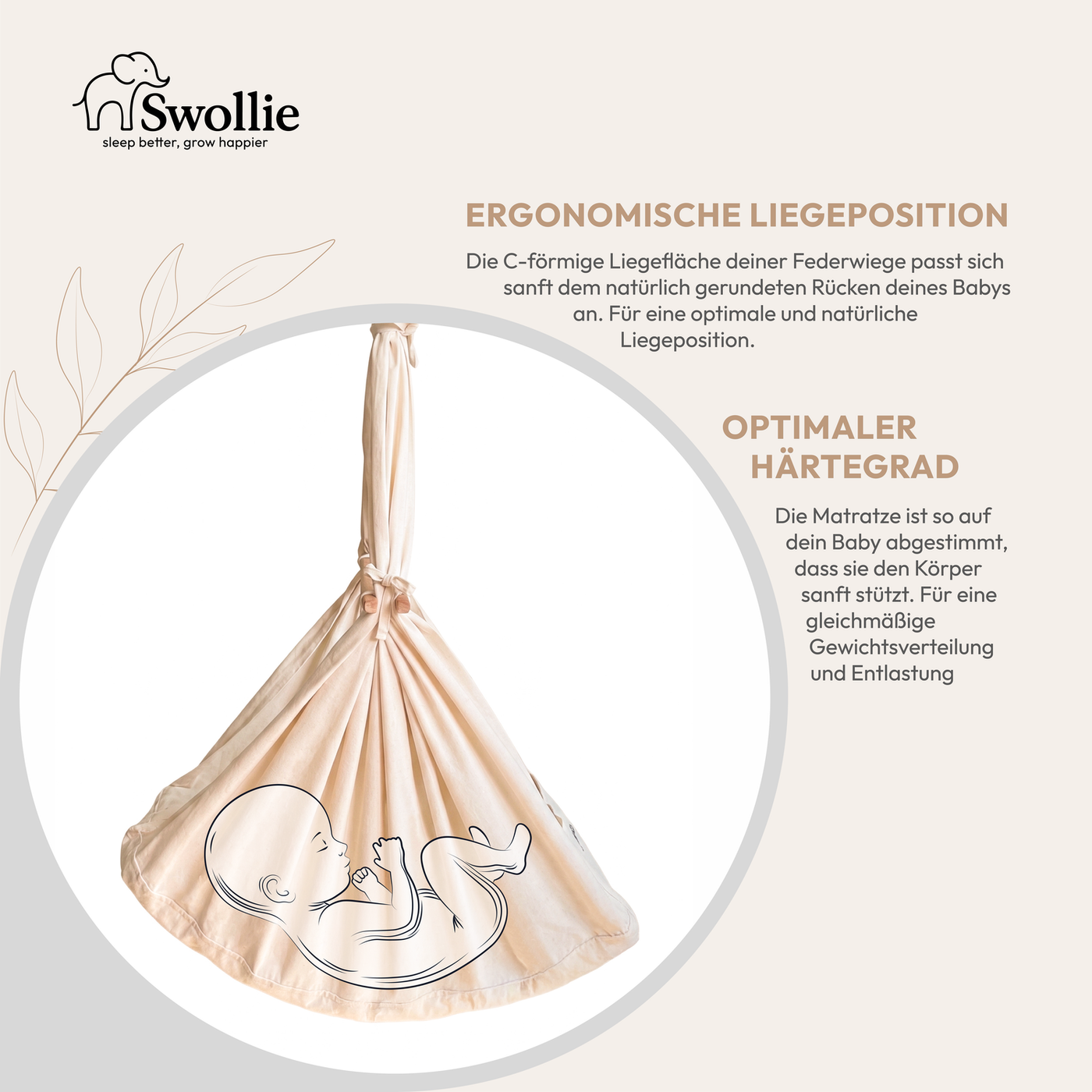 Swollie Federwiege mit Tipi-Gestell  & Motor