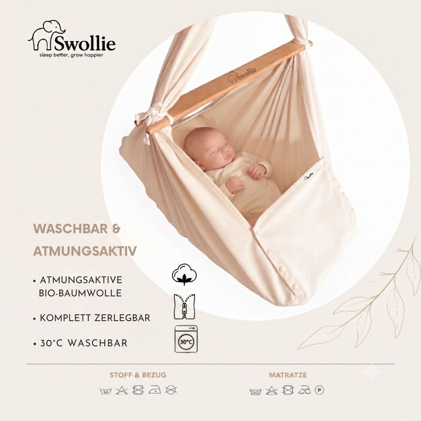 Swollie Federwiege mit Tipi-Gestell  & Motor