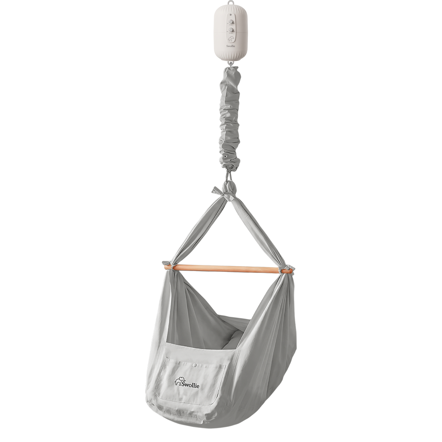 Federwiege Grau mit Motor  – Cloud Dancer (Beige) Pantone 2026 