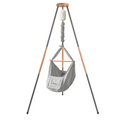 Federwiege Grau mit Motor und Gestell – Cloud Dancer (Beige) Pantone 2026 