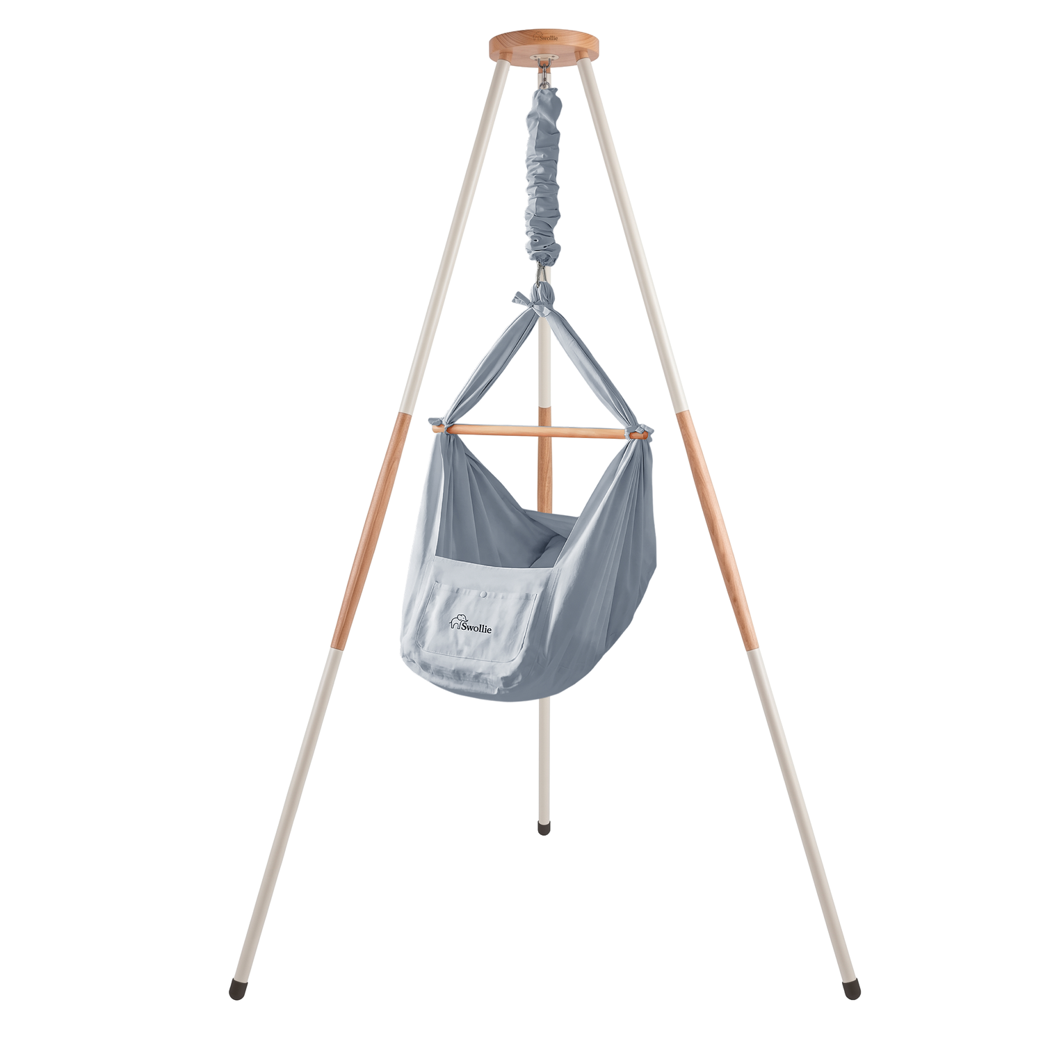 Federwiege Blau mit Gestell – Cloud Dancer (Beige) Pantone 2026 